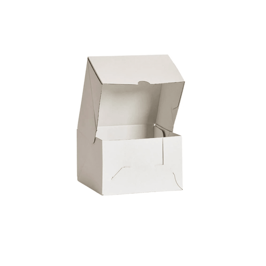 6" Inch Easy Fold White Corrugated Cake Box - 100/CTN - TEM IMPORTS™