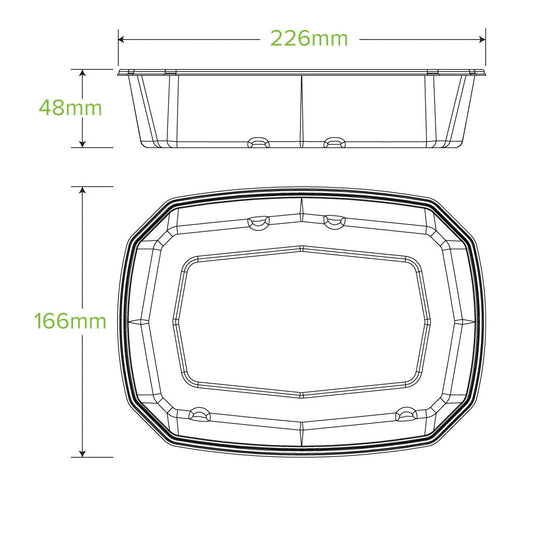 600 & 950mL Clear RPET Octa Takeaway Lid - 400pcs/Ctn - TEM IMPORTS™