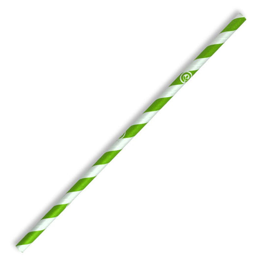 6mm Regular Green Stripe BioStraw - 2500pcs/Ctn - TEM IMPORTS™