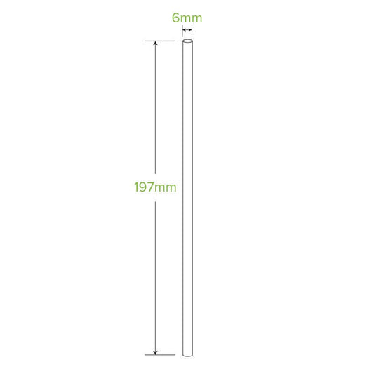 6mm Regular Green Stripe BioStraw - 2500pcs/Ctn - TEM IMPORTS™