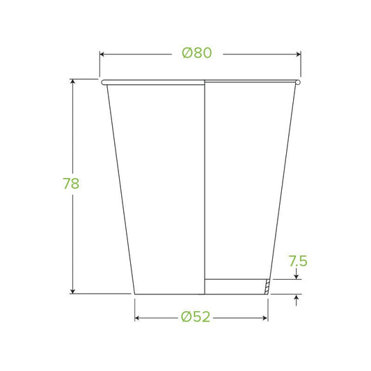 6oz/230mL (80mm) Black Single Wall BioCup - 1000pcs/ctn - TEM IMPORTS™
