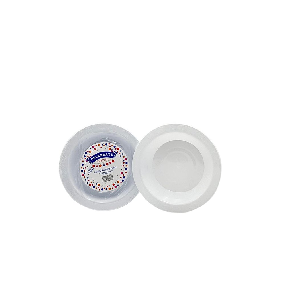 7"/180mm Premium White Reusable Plastic Round Bowl - 25/PK - TEM IMPORTS™