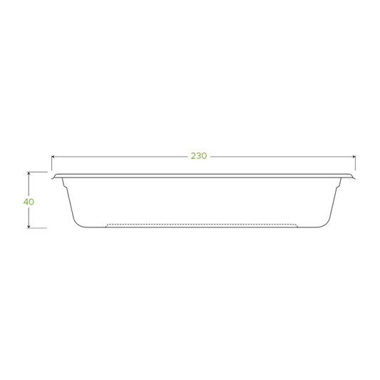 750mL Natural Rectangular Plant Fibre Tray - 500/CTN - TEM IMPORTS™
