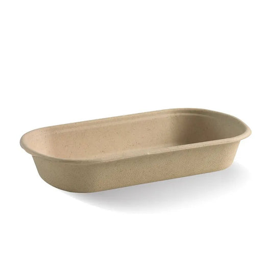 750mL Natural Rectangular Plant Fibre Tray - 500/CTN - TEM IMPORTS™