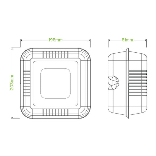 7.8x8x3" White Plant Fibre Clamshell - 200pcs/Ctn - TEM IMPORTS™