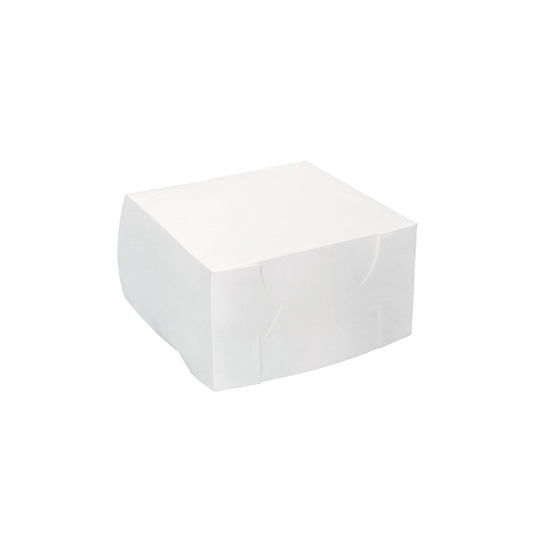 Milkboard Cake Box White With Hinged 7x7x4 - 100/CTN