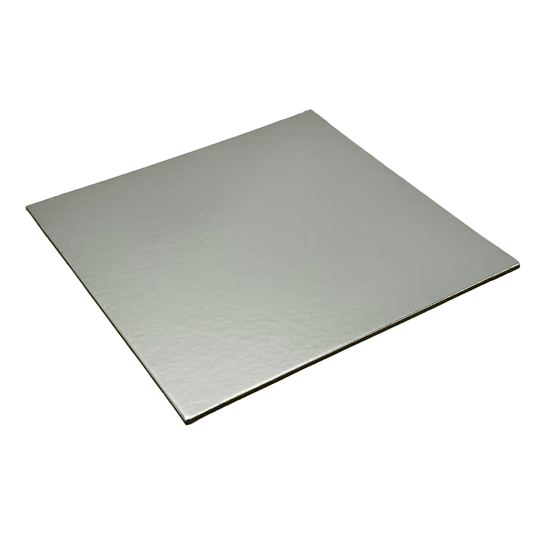 8 Inch Square STD Foil Cake Board - Silver - TEM IMPORTS™