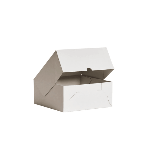 8" Inch Tall Easy Fold White Corrugated Cake Box - 100/CTN - TEM IMPORTS™