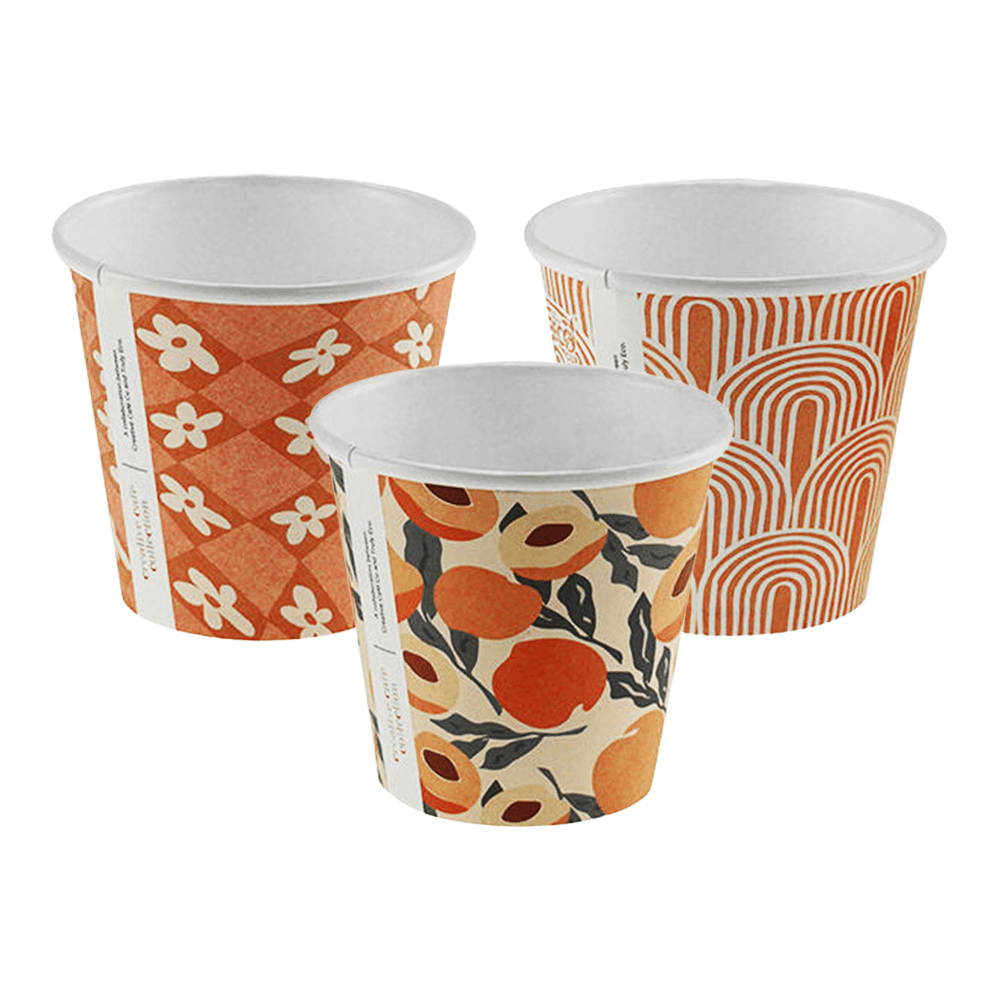 8oz (90mm) Cafe Collection Art Single Wall Paper Coffee Cup - 1000/CTN - TEM IMPORTS™