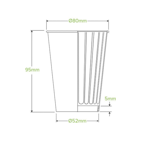 8oz/255mL (80mm) Leaf Double Wall BioCup - 1000pcs/ctn - TEM IMPORTS™