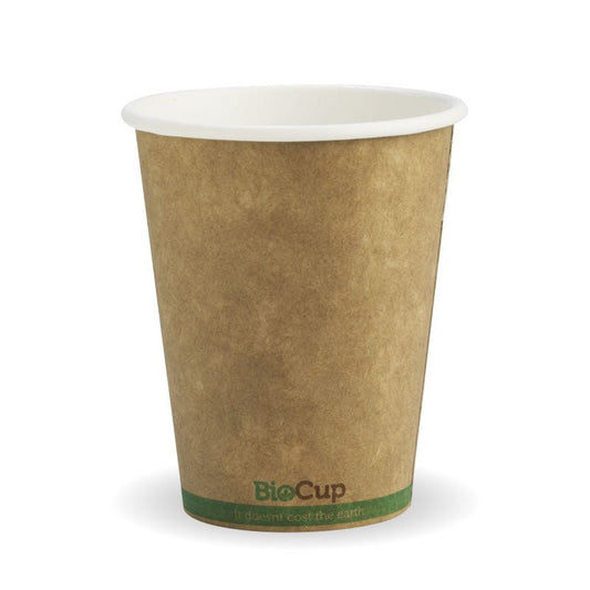 8oz/280mL (80mm) Kraft Green Stripe Single Wall BioCup - 1000pcs/Ctn - TEM IMPORTS™