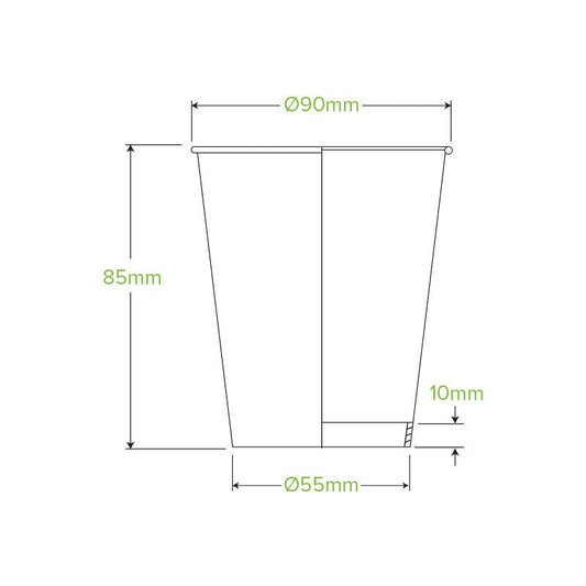 8oz/280mL (90mm) Black Single Wall BioCup - 1000pcs/ctn - TEM IMPORTS™