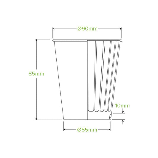 8oz/295mL (90mm) Black Double Wall BioCup - 1000pcs/ctn - TEM IMPORTS™