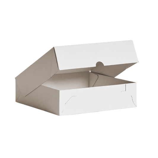 9" Inch Easy Fold White Corrugated Cake Box - 100/CTN - TEM IMPORTS™
