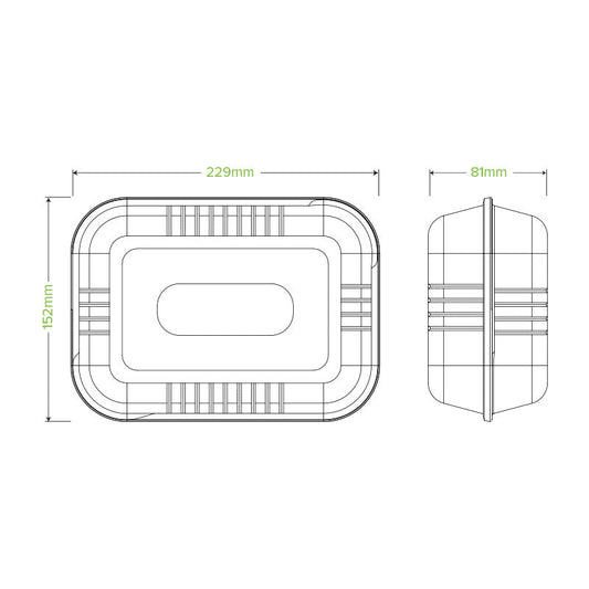 9x6x3" White Plant Fibre Clamshell - 250pcs/Ctn - TEM IMPORTS™