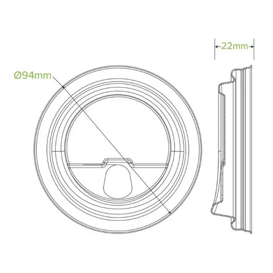 90mm Large White Plant Fibre Strawless BioCup Lid - 1000/CTN
