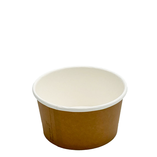 360mL PLA Brown Paper Soup Bowl - 500/CTN