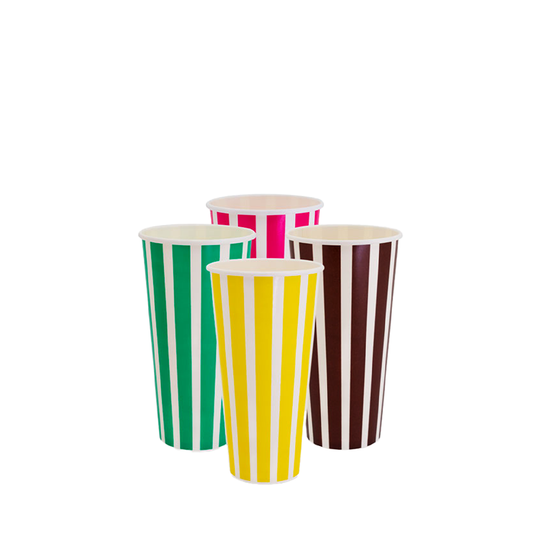 22oz/650mL (D/90mm) Candy Stripe Paper Cold Cup