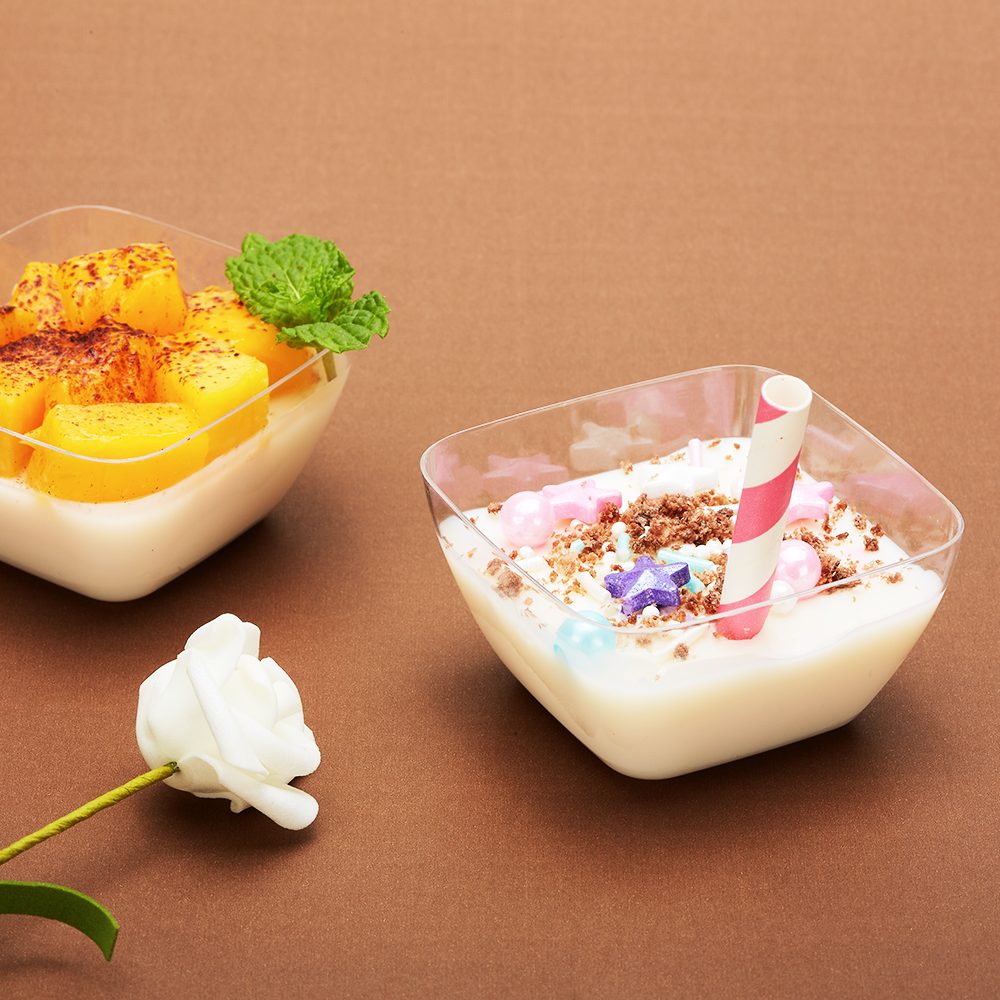70mL Clear Mini Square Bowl Dessert Cup - TEM IMPORTS™