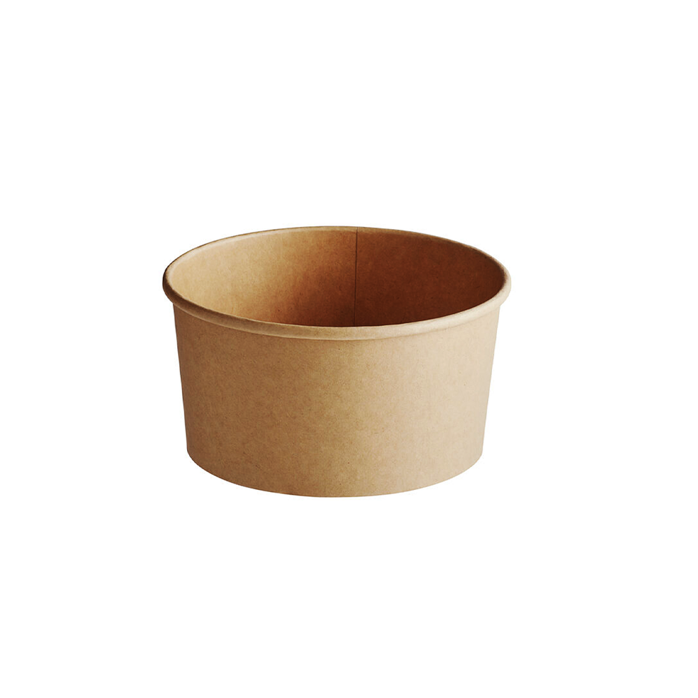 Brown paper cup on a white background