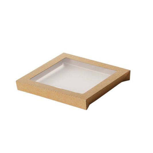 Window Lid To Suit Large Square Kraft Catering Tray - 100/CTN
