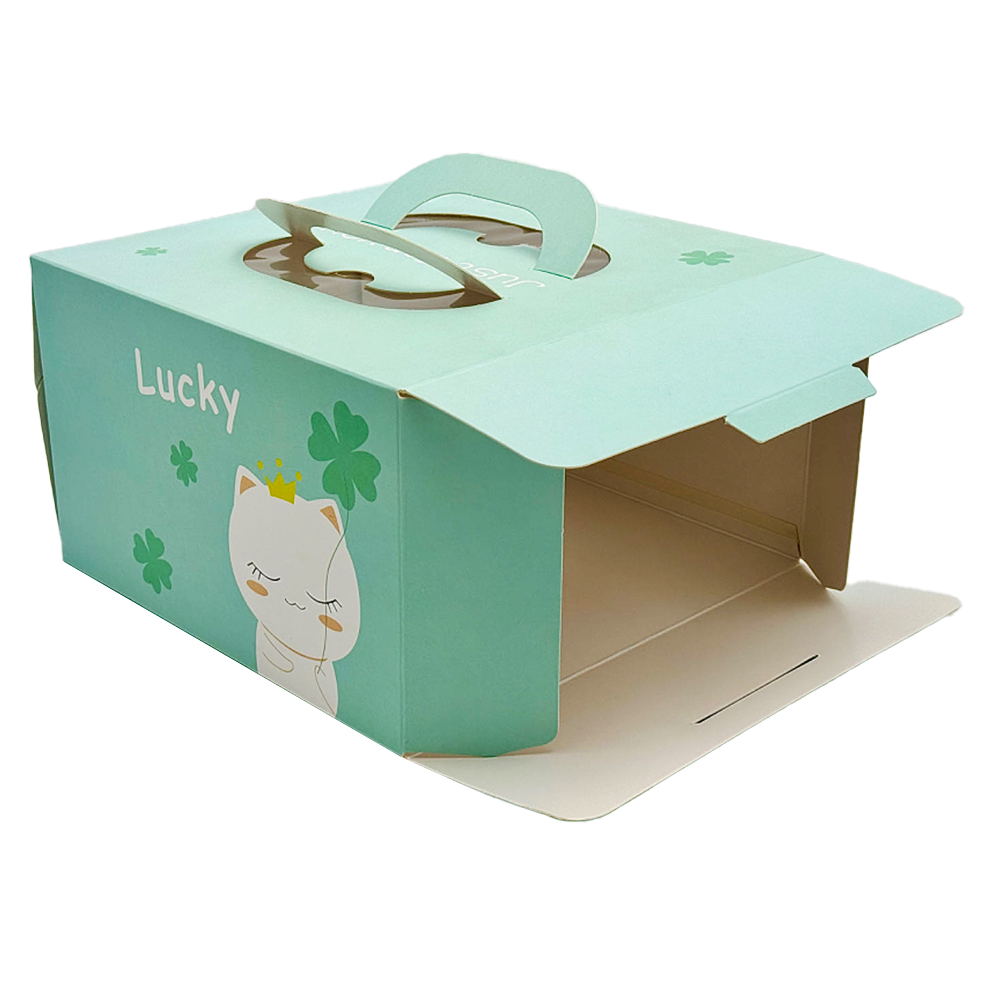 25x25x15 Patisserie Square Cake Box - Lucky Cat - TEM IMPORTS™