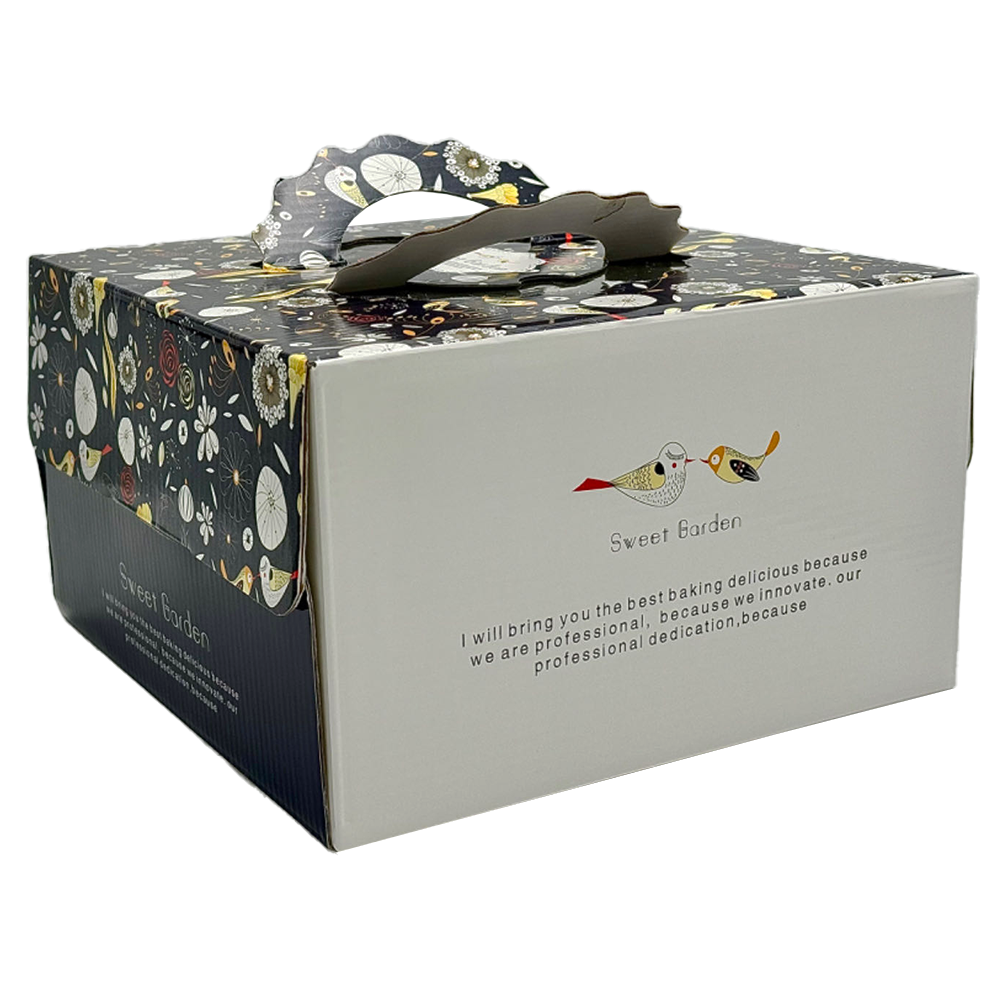 25x25x15 Patisserie Square Cake Box - Sweet Garden - TEM IMPORTS™