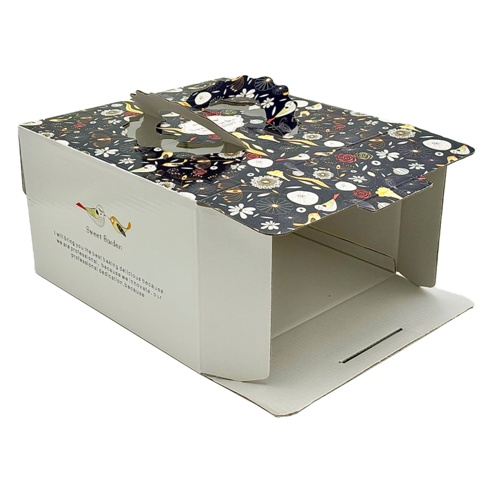 25x25x15 Patisserie Square Cake Box - Sweet Garden - TEM IMPORTS™