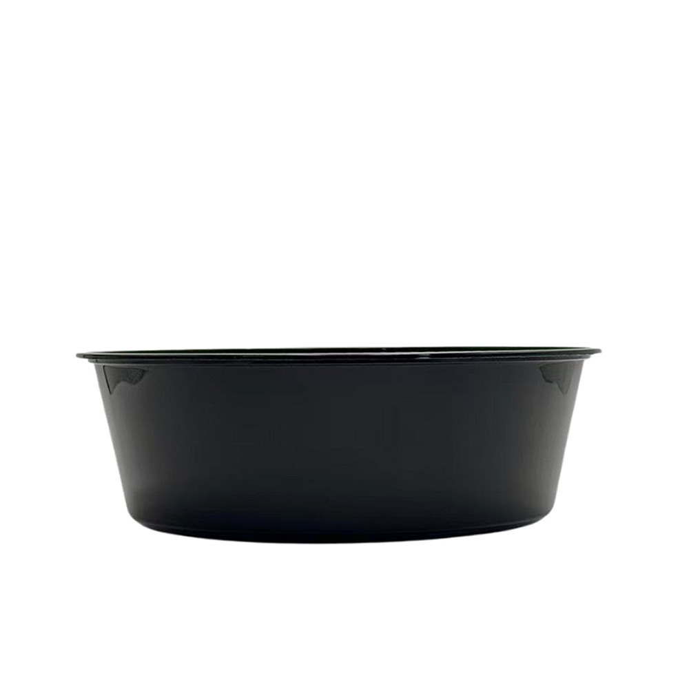 3000mL Takeaway Round Black Supa Bowl With Lid