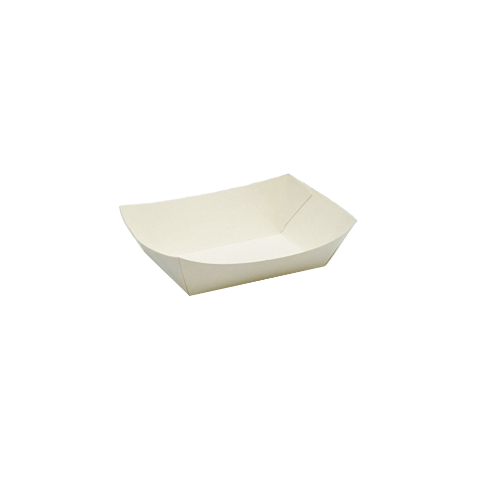 Cardboard White Ex-Small Takeaway Food Tray - 1000/CTN