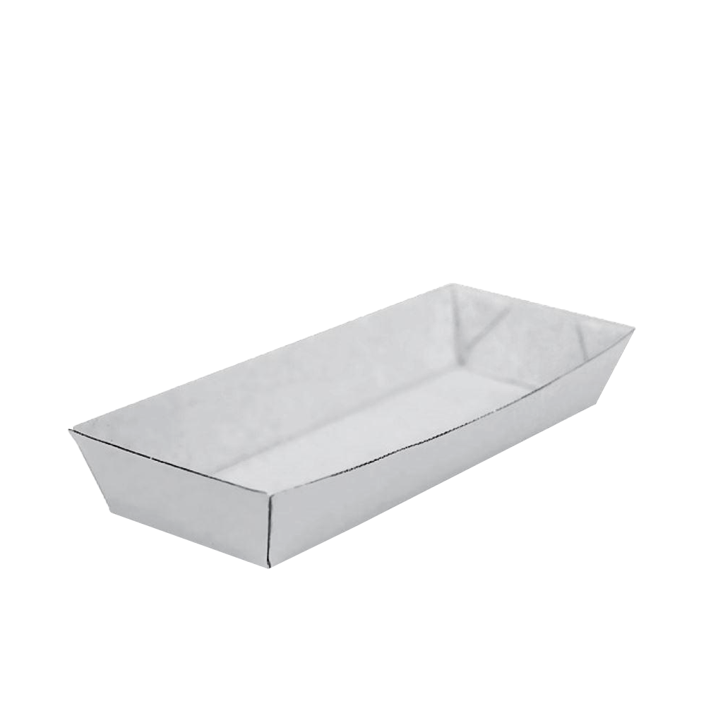 Corrugated Open Hot Dog Plain White Food Tray