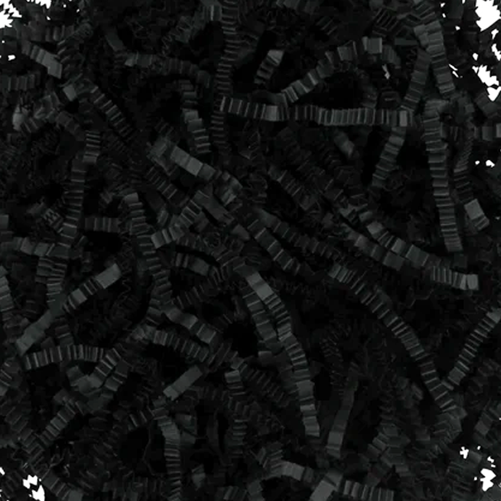 Black Crinkle Paper Shreds Fillers - 1Kg - TEM IMPORTS™