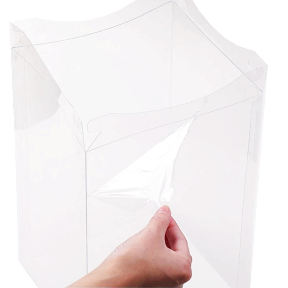 22x22x30 Clear Square Cake Box Gradient Pink With Paper Lid