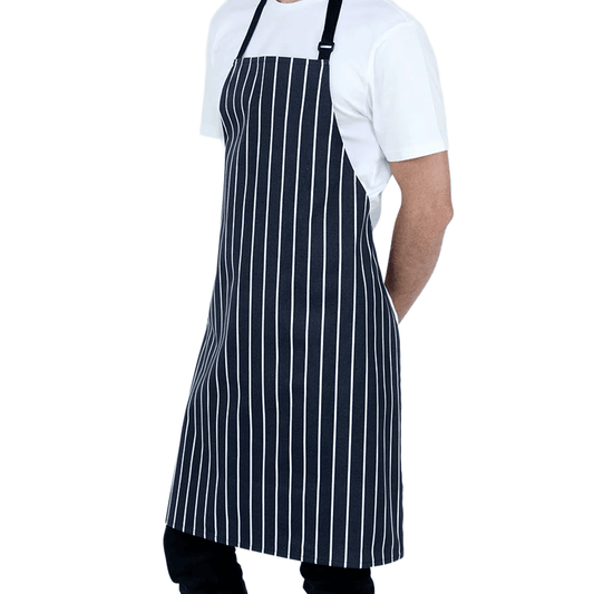 Chef Bib Apron Printed Navy/White - TEM IMPORTS™