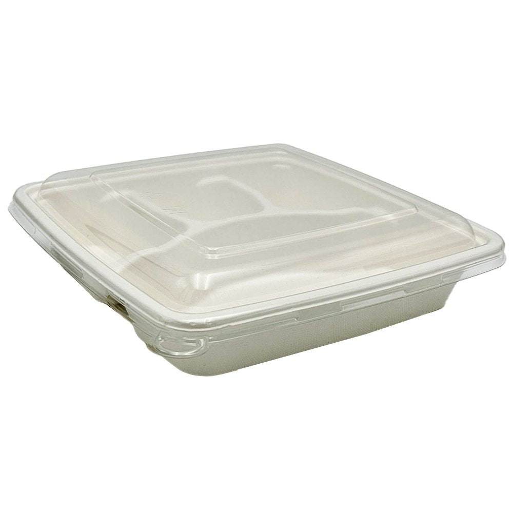 Clear PET Lid For Sugarcane 9" No Compartment Tray - 200/CTN - TEM IMPORTS™