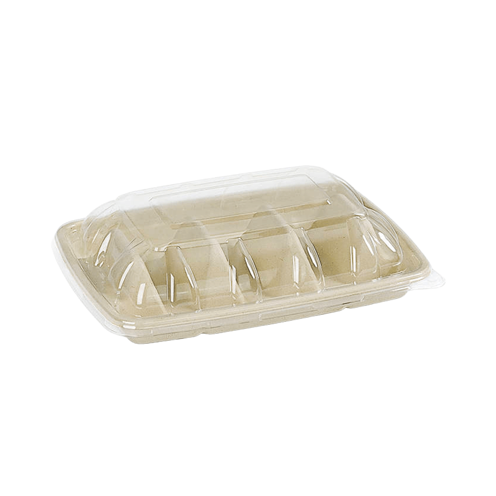 Clear PET Lid Suit Sugarcane Taco Holder Tray - 300/CTN - TEM IMPORTS™