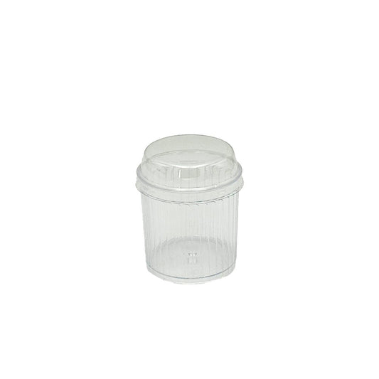 Clear PET Lid To Suit 150mL Round Cylinder Rib Cup - TEM IMPORTS™