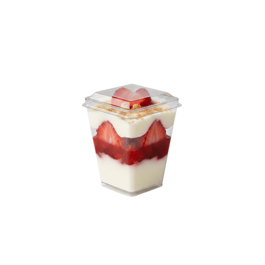 Clear PET Lid To Suit 160mL Square Dessert Cup - TEM IMPORTS™
