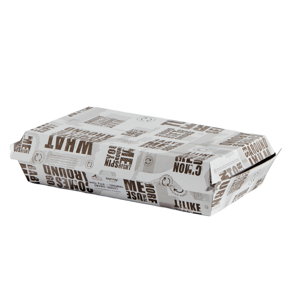 Enviro Range Newspaper Print Design Family Dinner Box - 100/CTN - TEM IMPORTS™