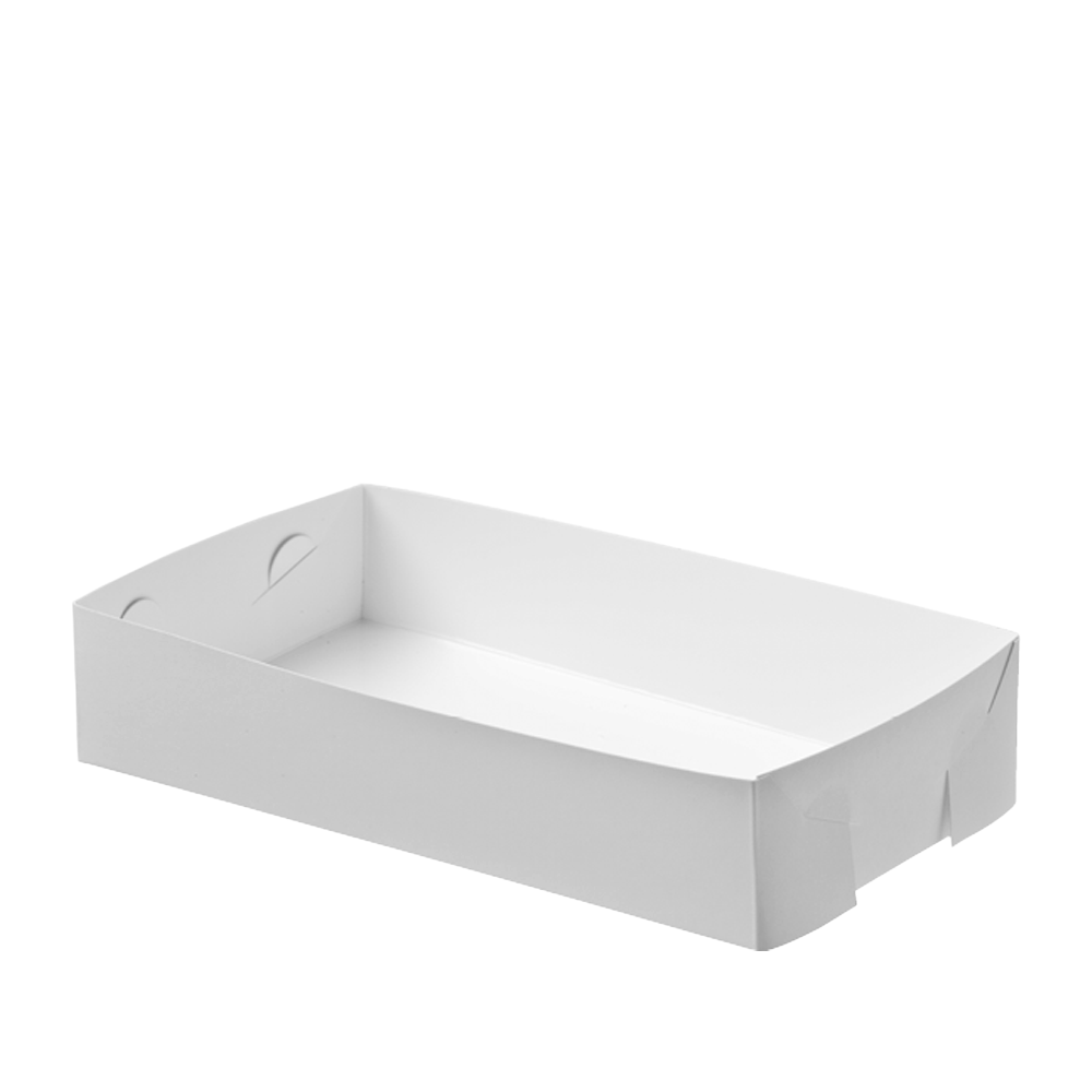 Folding White Paper Food Trays Medium - 200/PK - TEM IMPORTS™