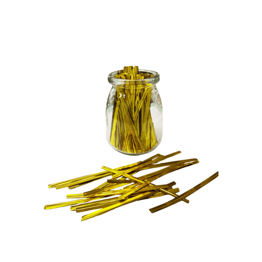 Gold Metallic Twist Tie 80mm - 500/PKT - TEM IMPORTS™