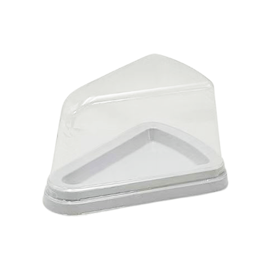 Individual Medium White High Triangle Slice Cake With Lid - TEM IMPORTS™