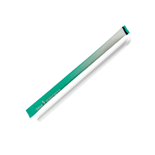 6mm Individually Wrapped Slant Cut Paper Straws (White)