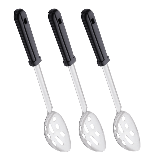 KH Serving Spoon Black Handle Slotted Stainless Steel - TEM IMPORTS™