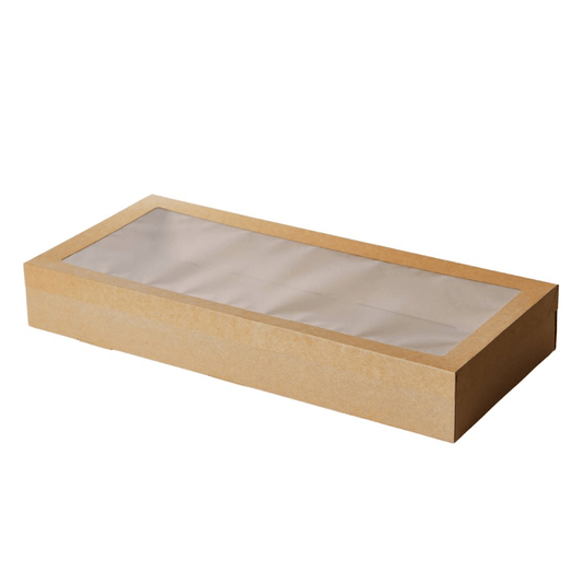 Kraft Rectangle Catering Tray Window Lid - Suit Large Tray - TEM IMPORTS™