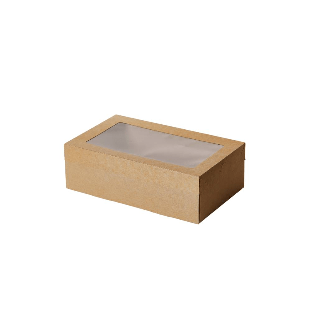 Kraft Rectangle Catering Tray Window Lid - Suit Small Tray - TEM IMPORTS™