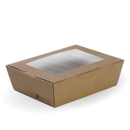 Large BioBoard Lunch Box With Window - 200pcs/Ctn - TEM IMPORTS™