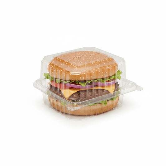 Large Burger Box Raised Hinged Lid - 300/CTN - TEM IMPORTS™