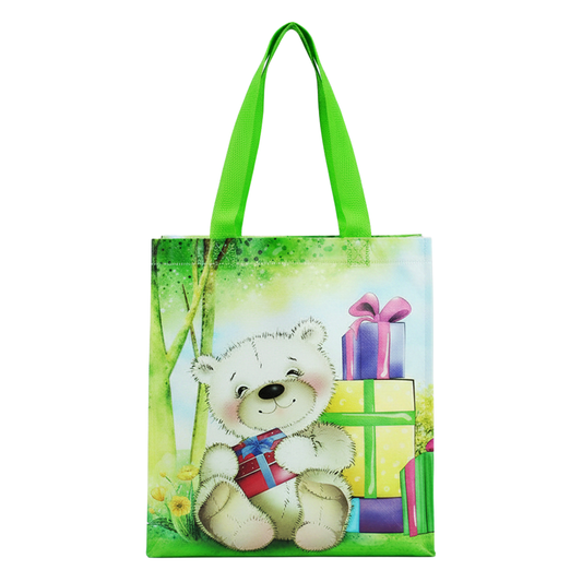 Large PP Printed Bear & Gift Non-Woven Bag - Pack of 10 - TEM IMPORTS™