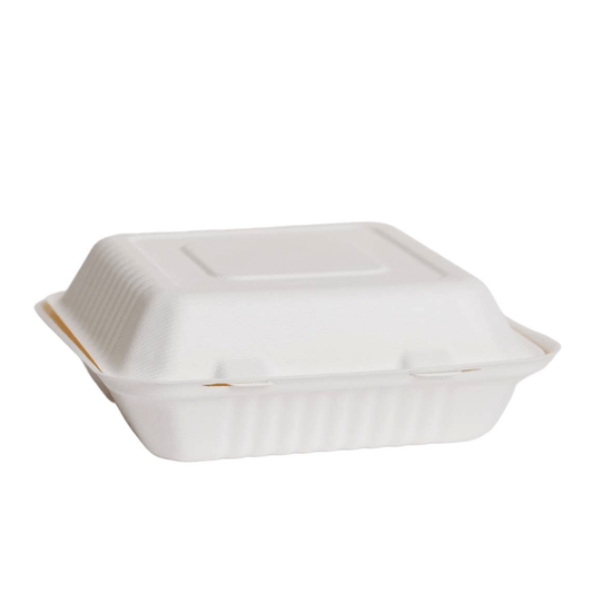 Large Sugarcane Dinner Box 3 Compartment Food Clam - TEM IMPORTS™